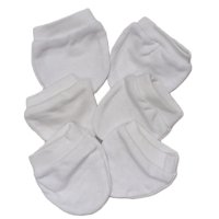 UB120: White Anti-Scratch Mittens -3 PACK